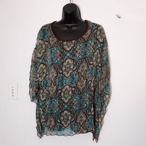Julie's Closet sheer poncho blouse